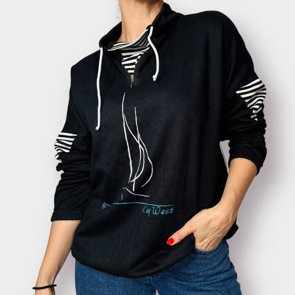 80s Key West Sweatshirt Top Size XL - Picture 2 of 8